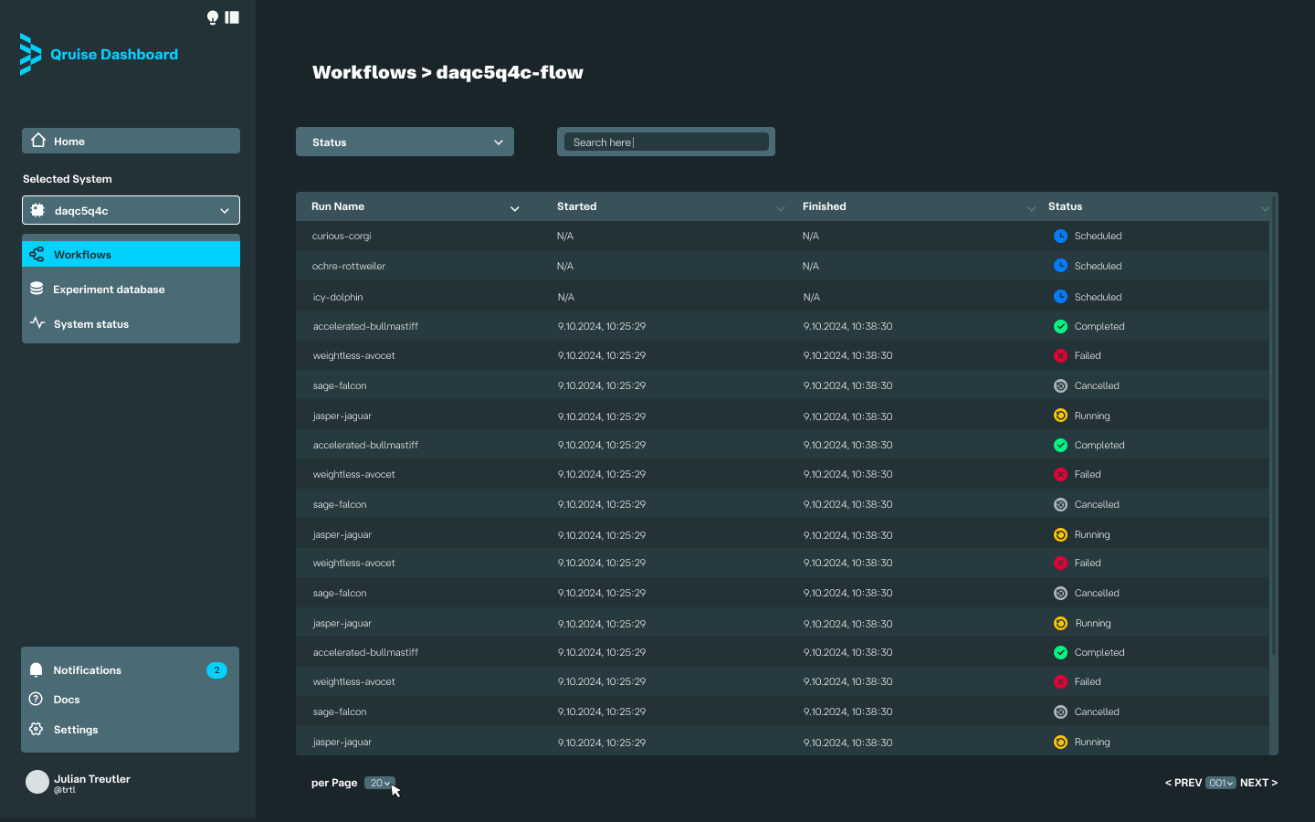 2 – Qruise OS – WorkflowRuns – -dark-MaikeWeckenbrock